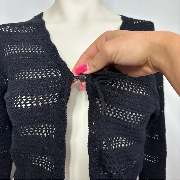 Art class black knit cardigan top - Picture 4 of 5